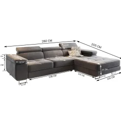 NAROŻNIK ELMA L-S z funkcją spania Niebieski