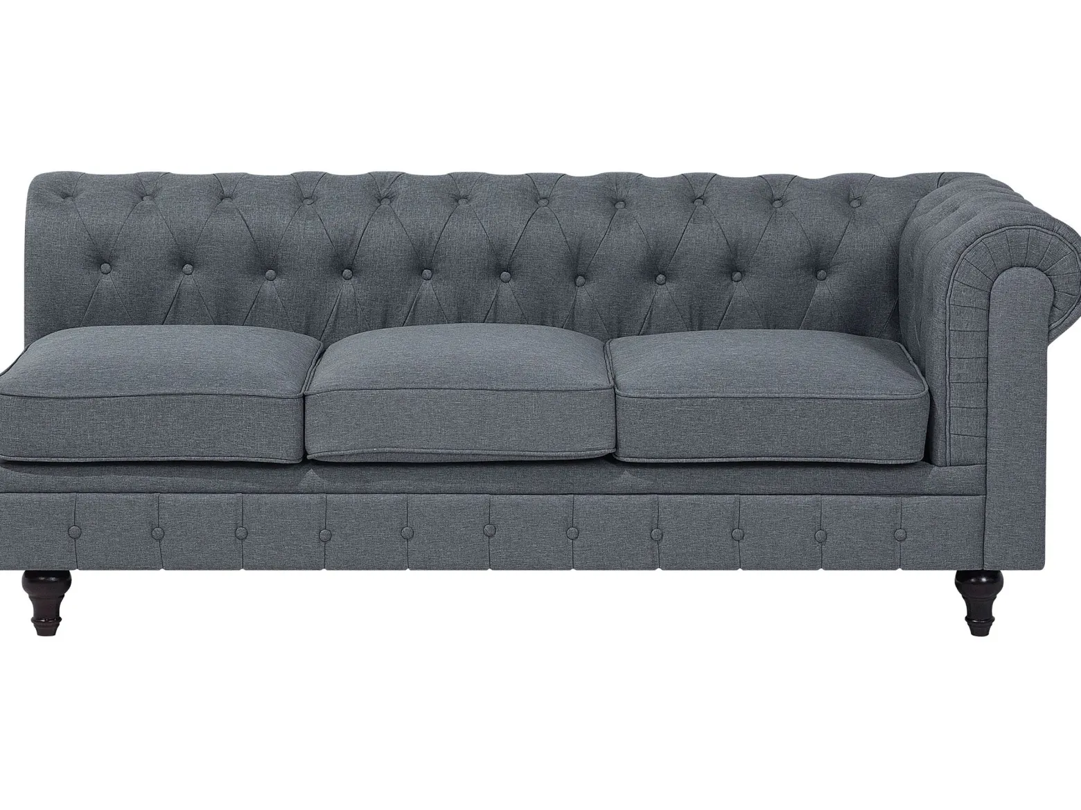 Narożnik rogówka chesterfield jasnoszary