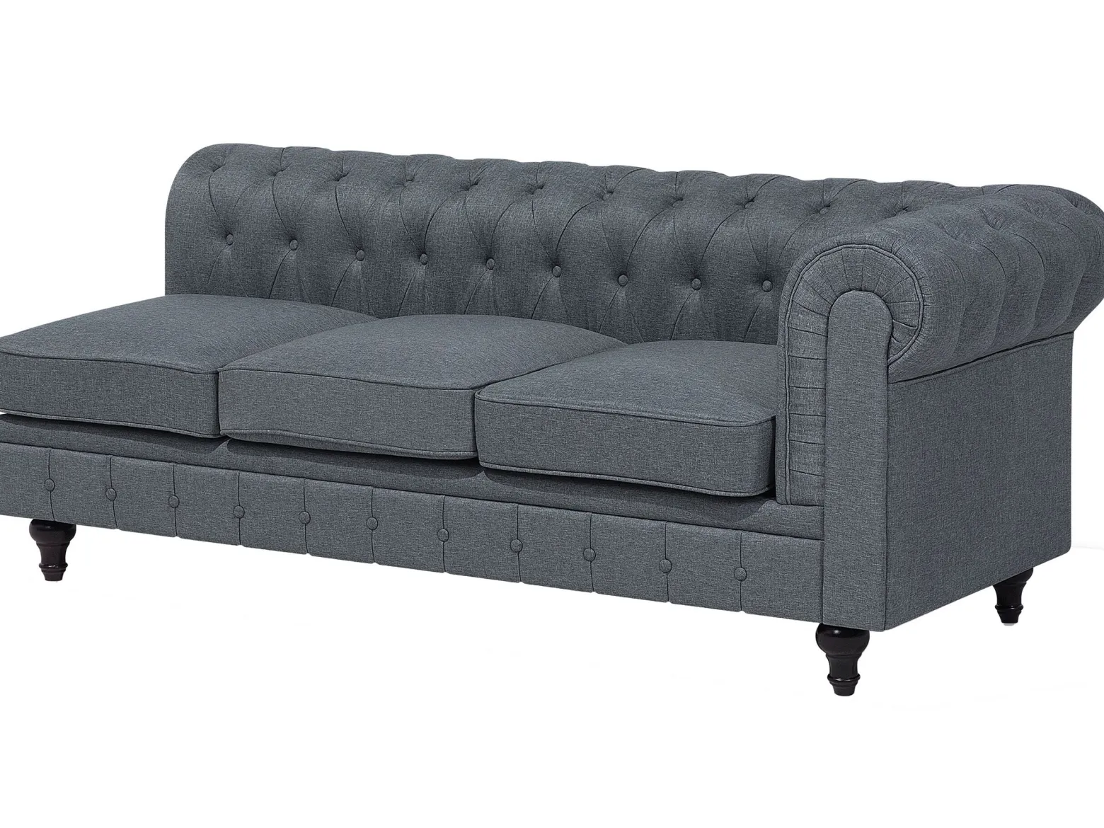 Narożnik rogówka chesterfield jasnoszary
