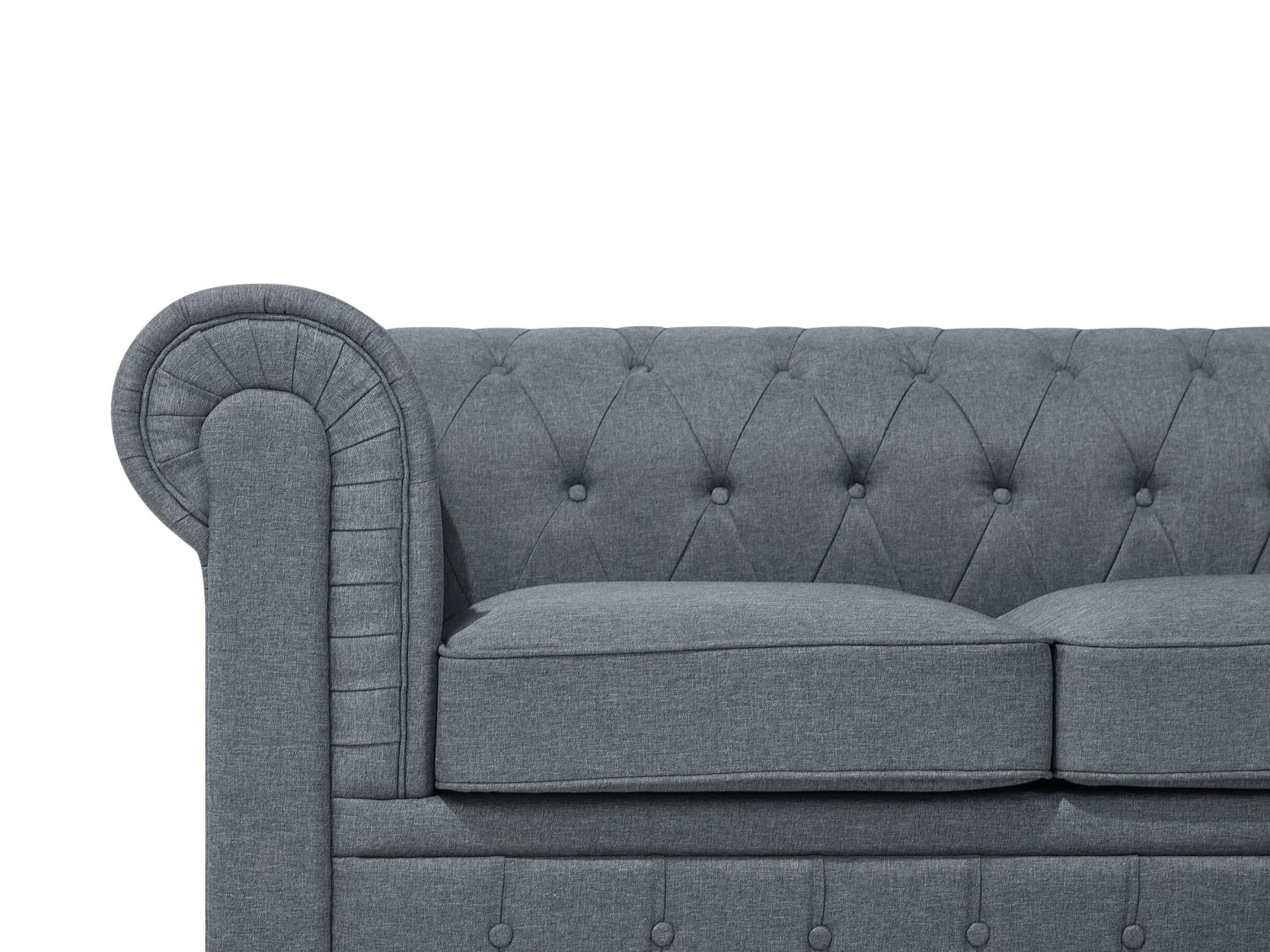 Narożnik rogówka chesterfield jasnoszary