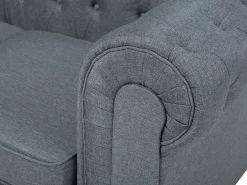 Narożnik rogówka chesterfield jasnoszary