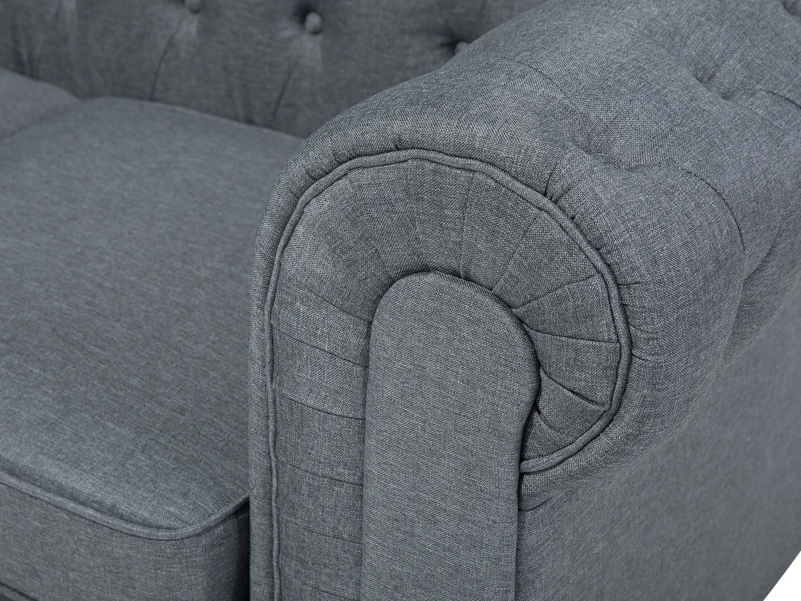 Narożnik rogówka chesterfield jasnoszary