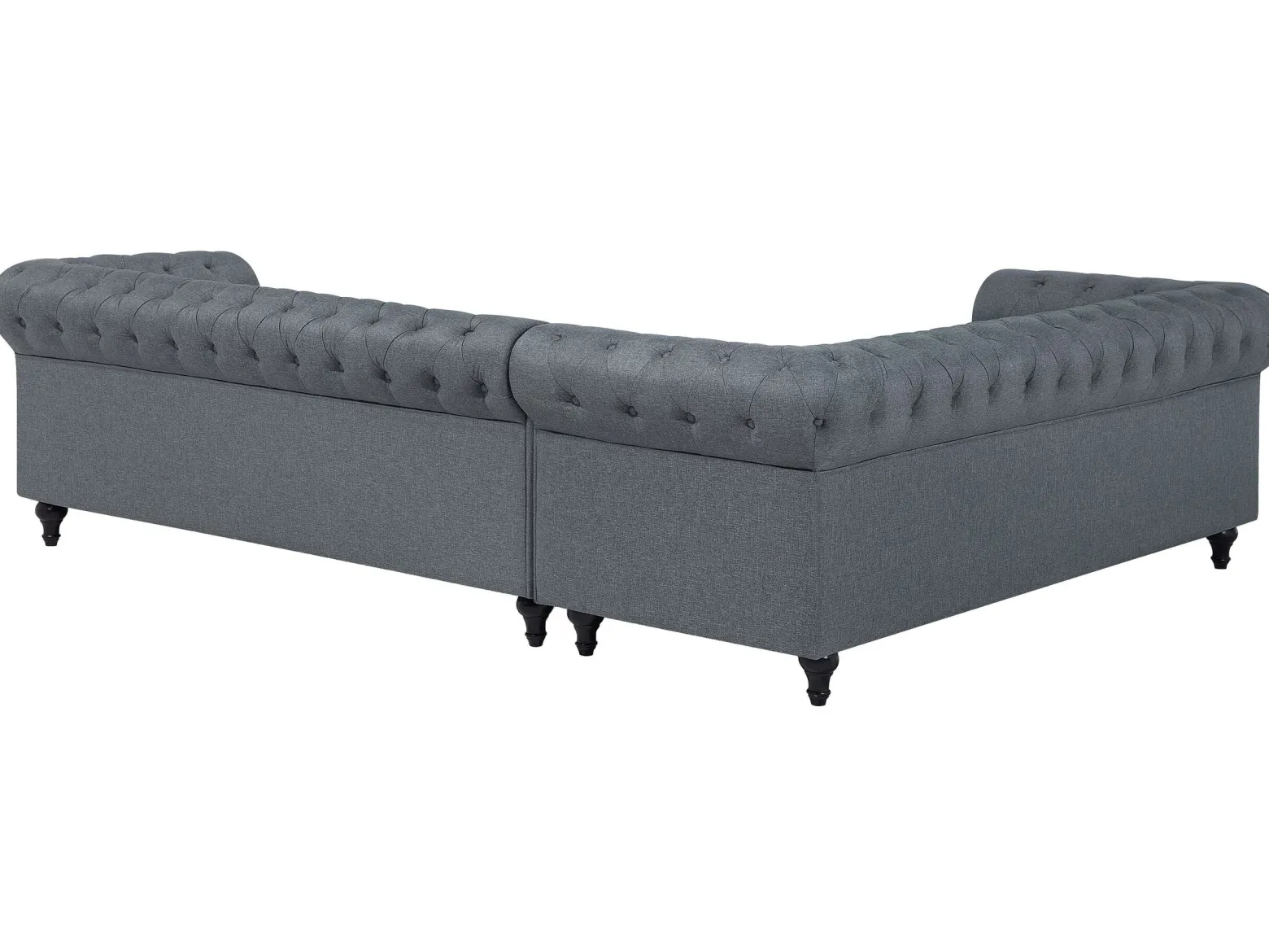 Narożnik rogówka chesterfield jasnoszary