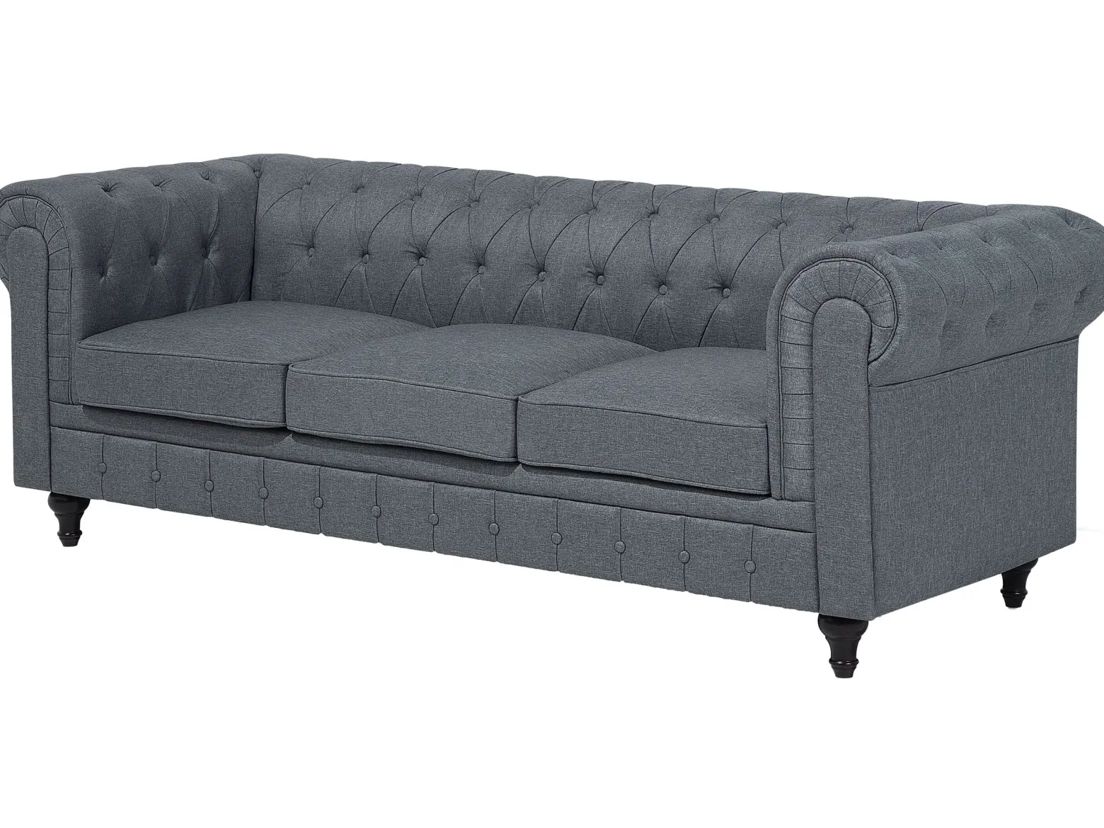 Narożnik rogówka chesterfield jasnoszary