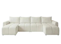 Narożnik Rozkładany Duży Kremowy 318x149 + Siedzisko Pianka T30 - MARTIN