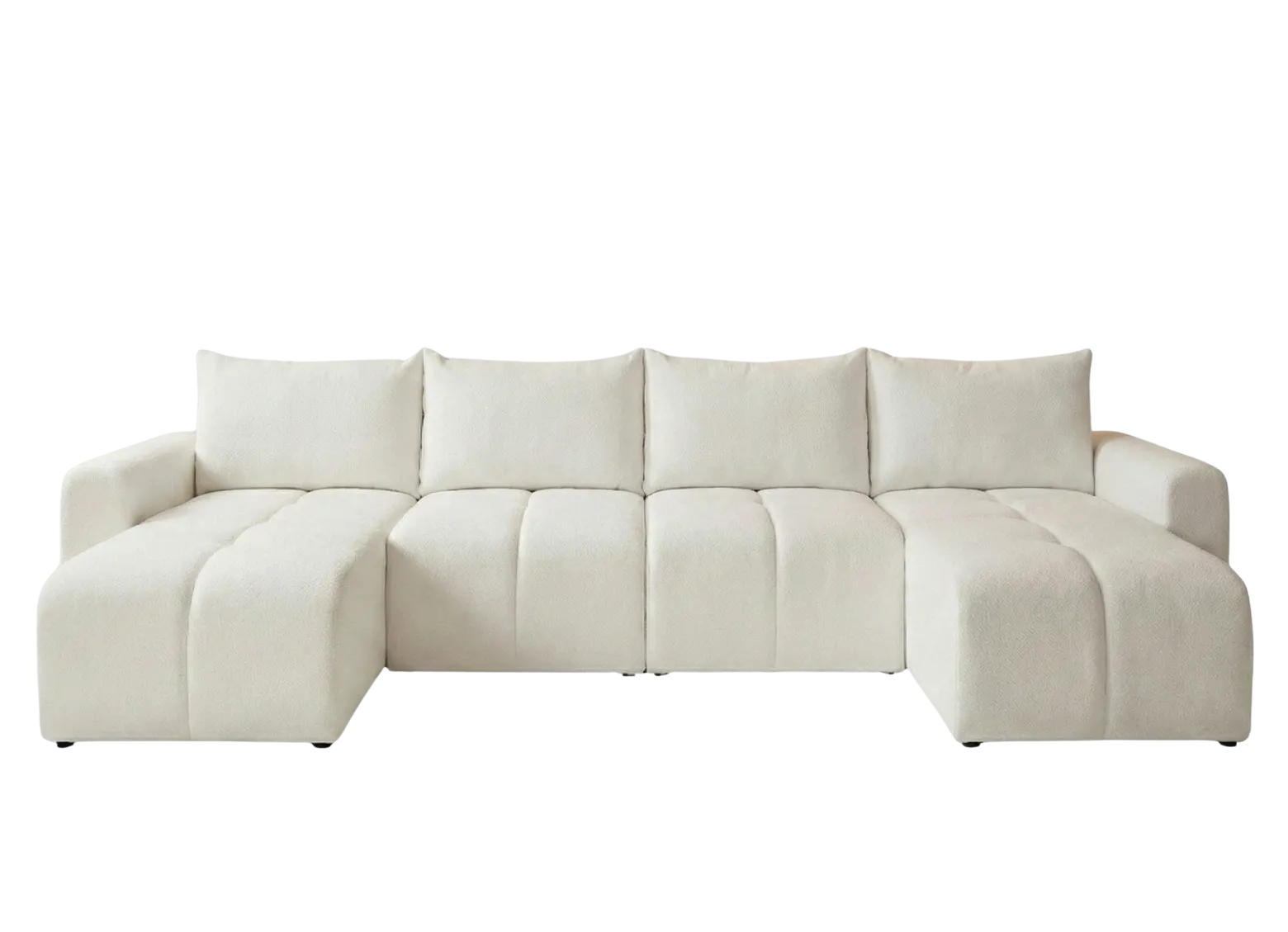 Narożnik Rozkładany Duży Kremowy 318x149 + Siedzisko Pianka T30 - MARTIN