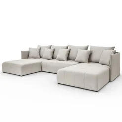 Narożnik, Sofa w kształcie litery U, Hannover U tkanina Castel Ecru
