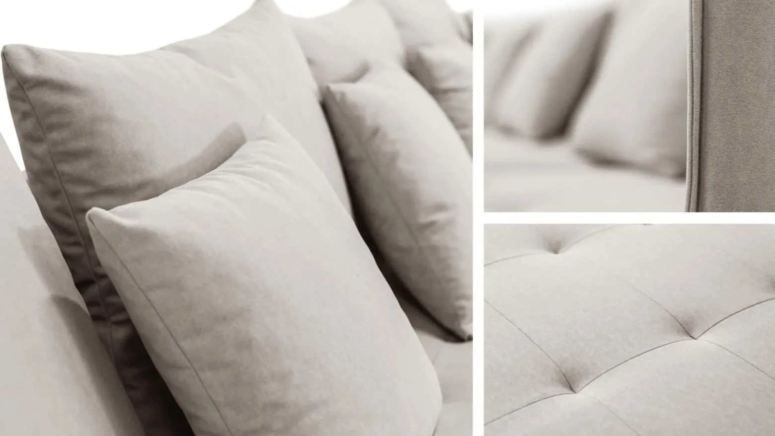 Narożnik, Sofa w kształcie litery U, Hannover U tkanina Castel Ecru