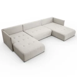 Narożnik, Sofa w kształcie litery U, Hannover U tkanina Castel Ecru