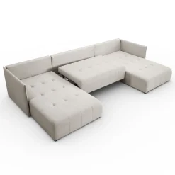 Narożnik, Sofa w kształcie litery U, Hannover U tkanina Castel Ecru