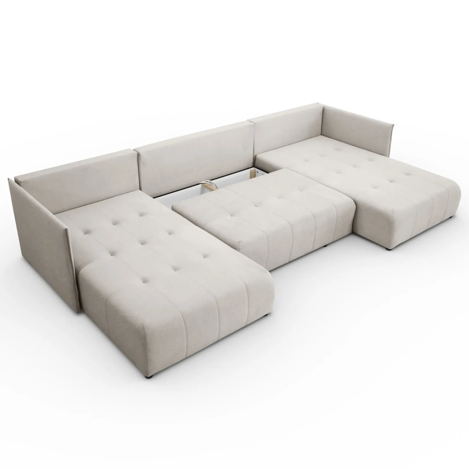 Narożnik, Sofa w kształcie litery U, Hannover U tkanina Castel Ecru