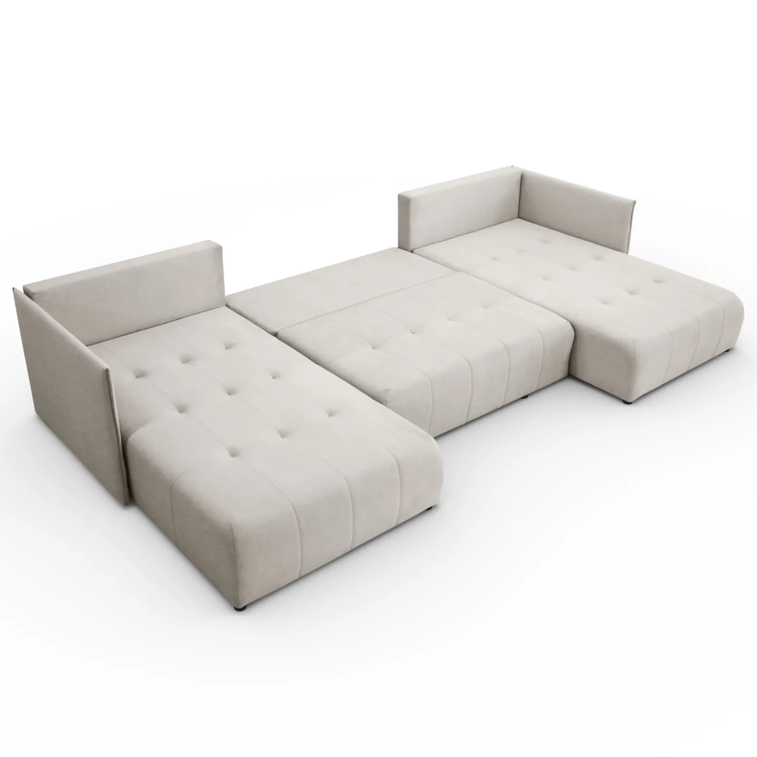 Narożnik, Sofa w kształcie litery U, Hannover U tkanina Castel Ecru