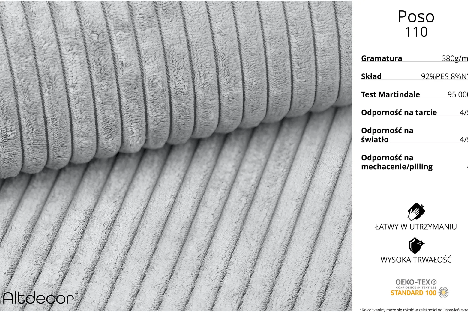 Narożnik uniwersalny bez funkcji spania LIVO-U1 - 400x173x79,5 Szary
