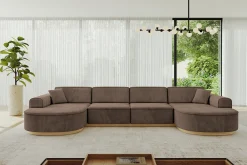 Narożnik uniwersalny bez funkcji spania MARI-U2-v2 388x171x83cm Brązowy