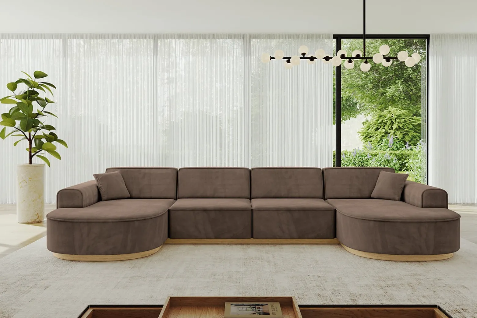 Narożnik uniwersalny bez funkcji spania MARI-U2-v2 388x171x83cm Brązowy