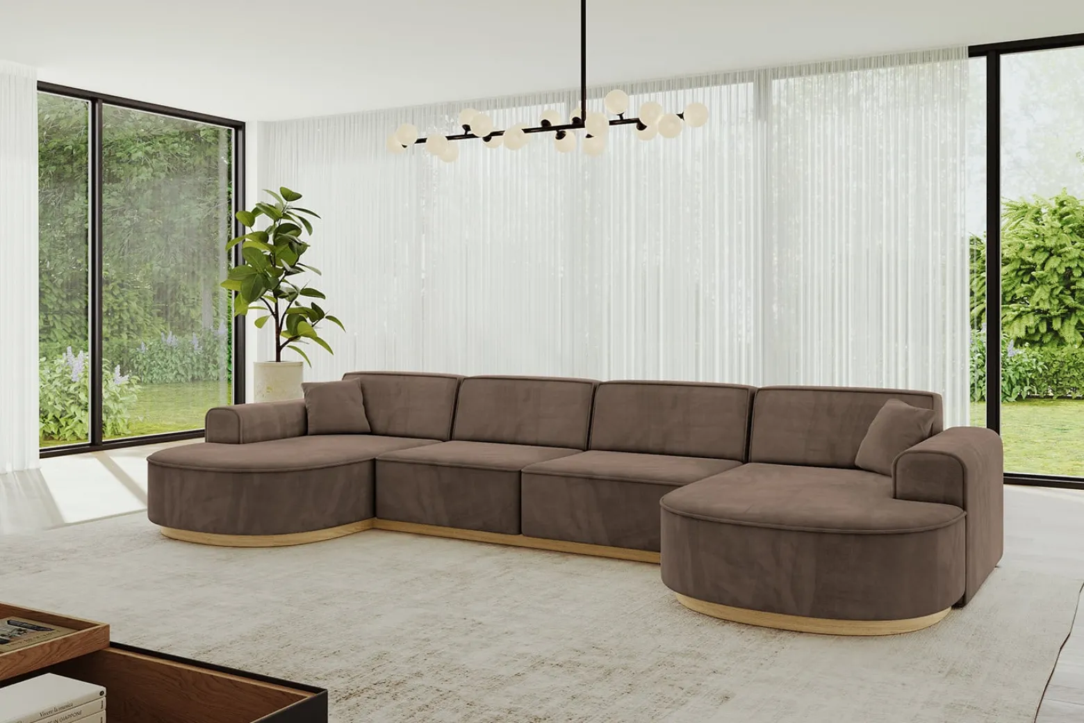 Narożnik uniwersalny bez funkcji spania MARI-U2-v2 388x171x83cm Brązowy