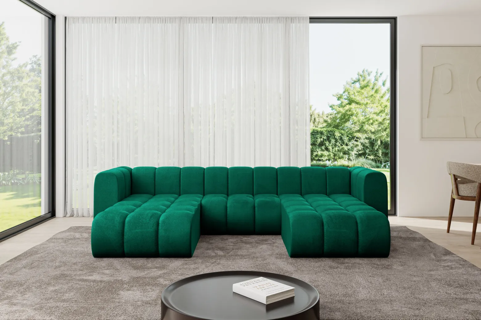 Narożnik uniwersalny modułowy Joren-U1 - 319x177x70 cm Zielony