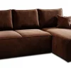 Narożnik ZARA z funkcja spania 240x150 brąz PRAWY