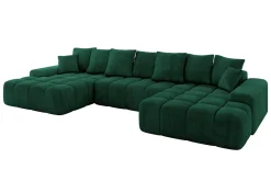 Narożnik z funkcją spania i pojemnikiem ENSI-U 353x164x69 cm Zielony