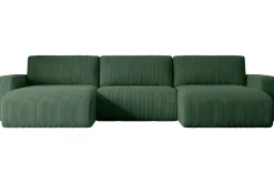 Narożnik z funkcją spania i pojemnikiem KLEEA-U - 347x143x83cm Zielony