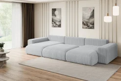 Narożnik z funkcją spania i pojemnikiem ESKAR-U 364x176x72 cm Szary