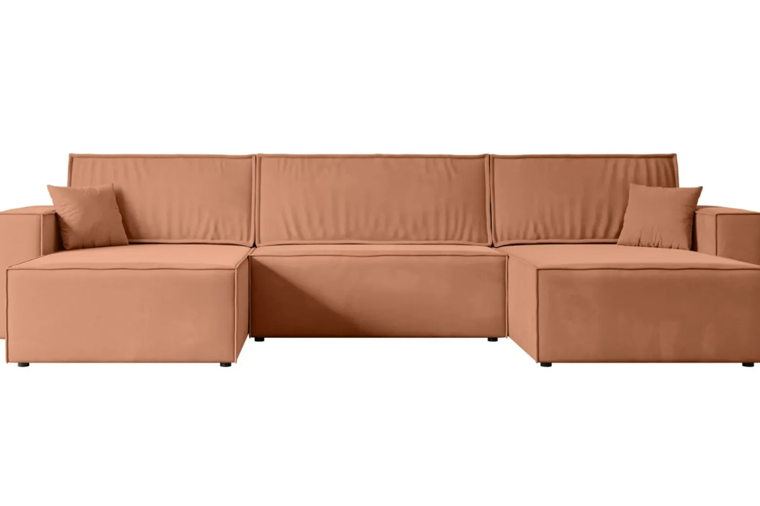 Narożnik z funkcją spania i pojemnikiem CELTIC-XLU - 377x143x83cm Morelowy
