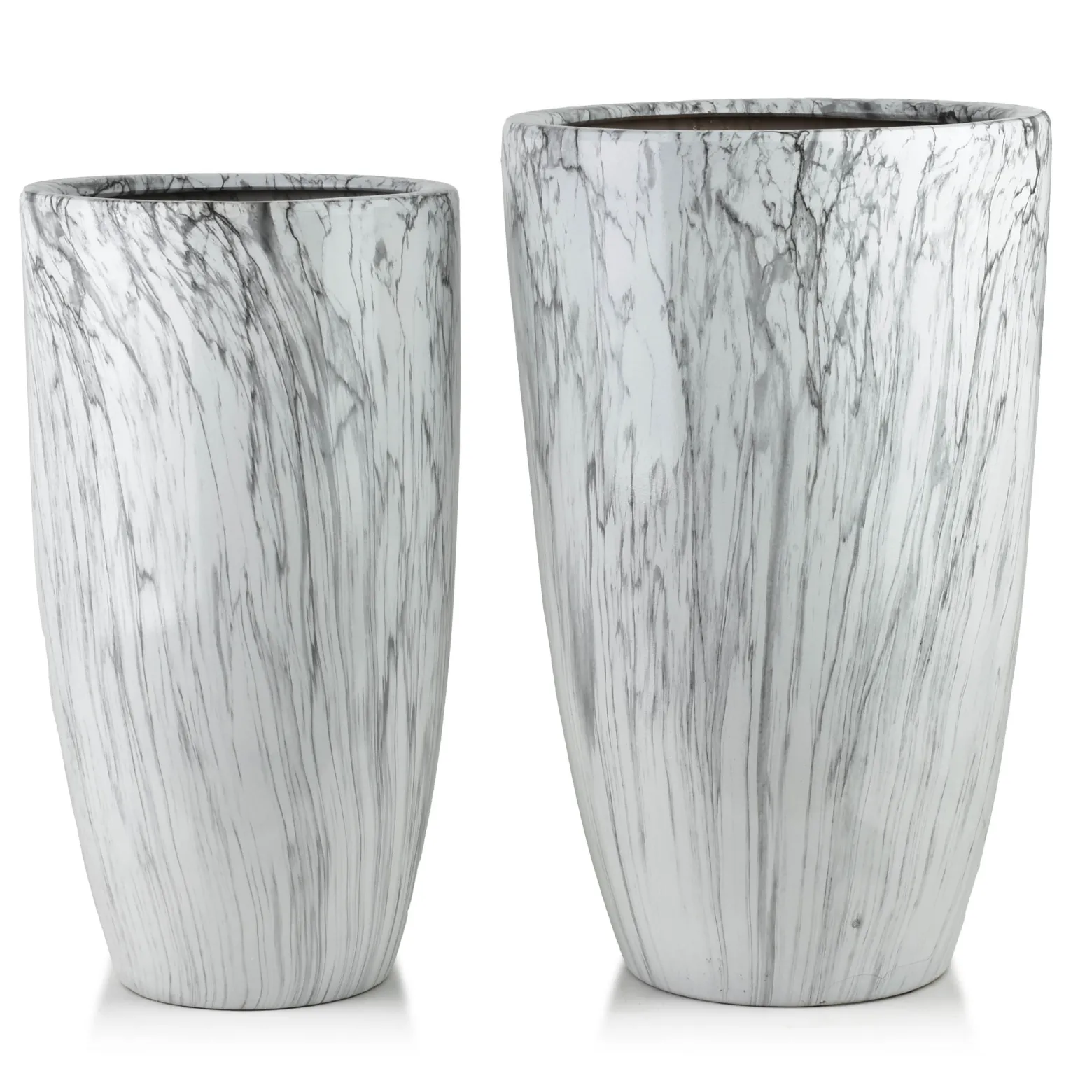 NEVA MARBLE Komplet 2 osłonek ceramicznych 39x39x62/31x31x58 cm