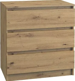 Nowoczesna komoda z 3 szufladami Eliva - dąb artisan