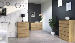 Nowoczesna komoda z 3 szufladami Eliva - dąb artisan