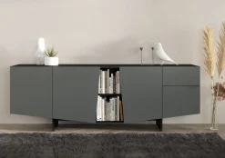 Nowoczesna szara komoda z szufladami WING / szer. 200 cm