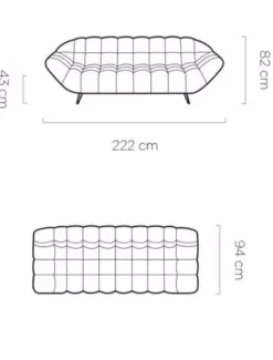 Nowoczesna wygodna kanapa sofa GAPPA 3 osobowa pikowana