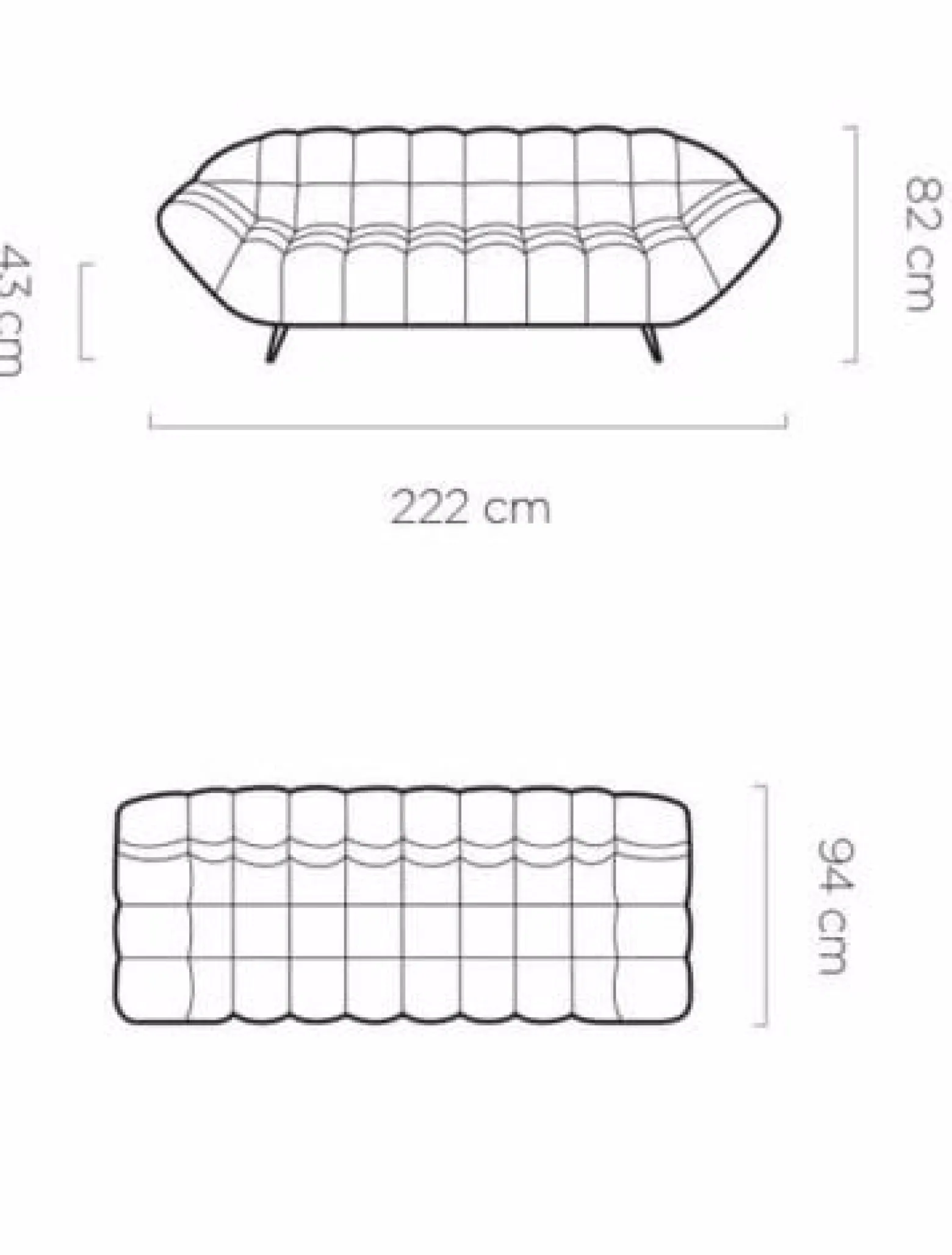 Nowoczesna wygodna kanapa sofa GAPPA 3 osobowa pikowana