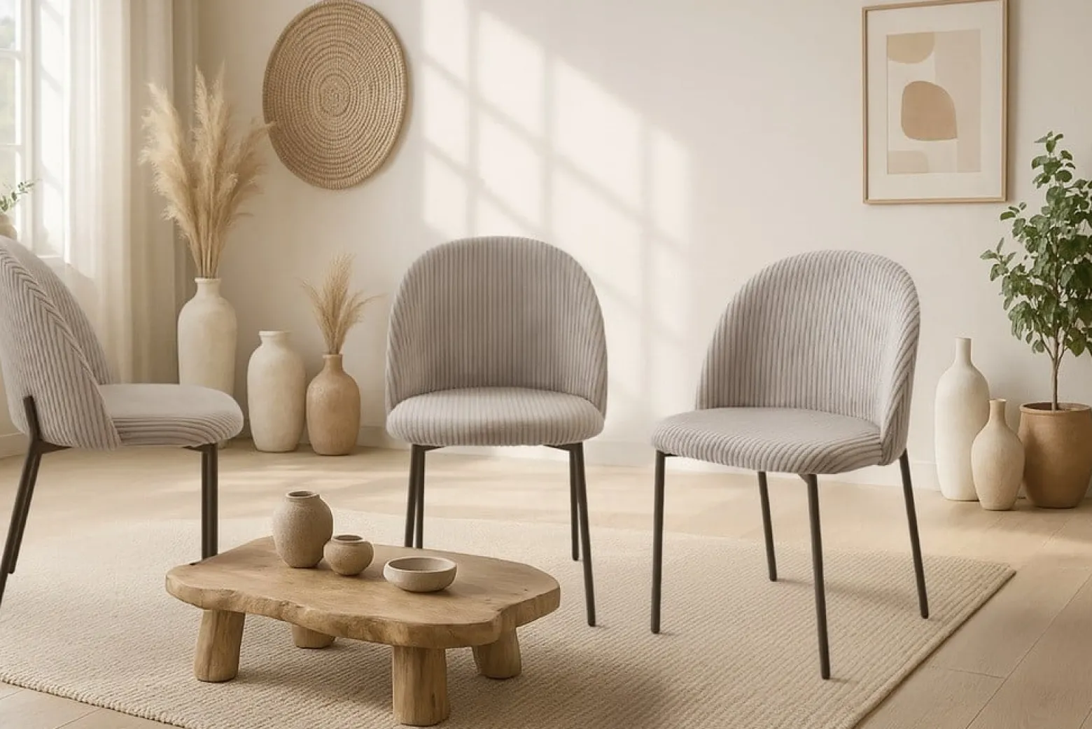 Nowoczesne stylowe krzesło Ines KT207 sztruks taupe