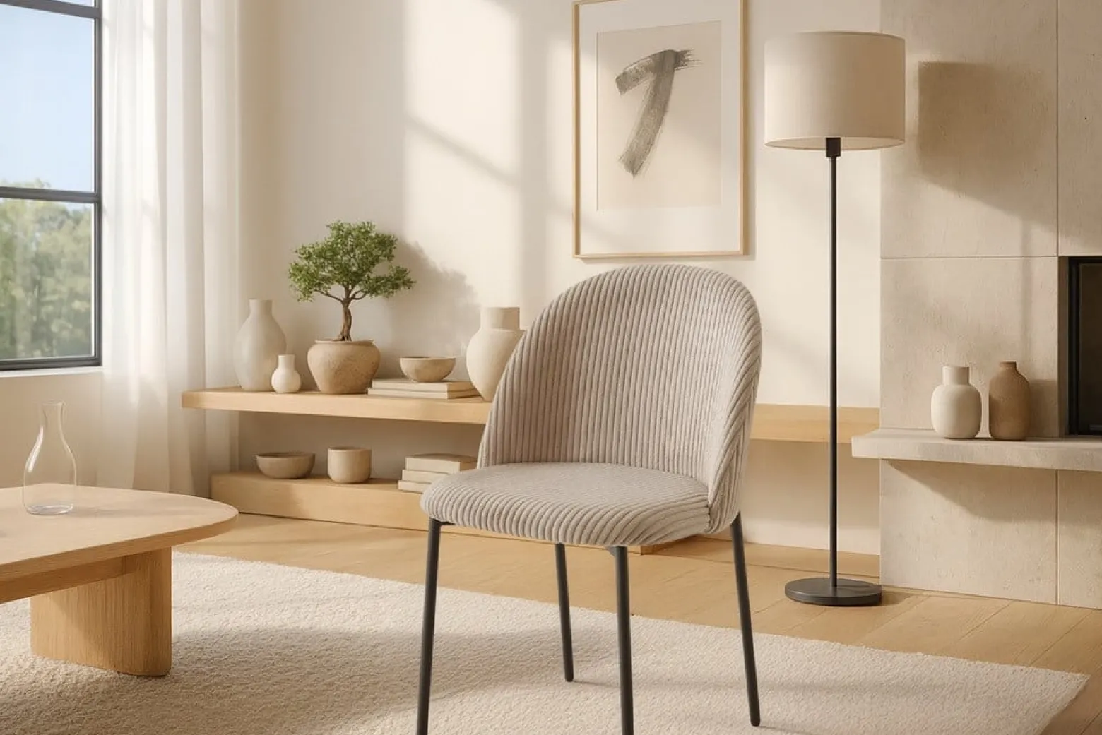Nowoczesne stylowe krzesło Ines KT207 sztruks taupe