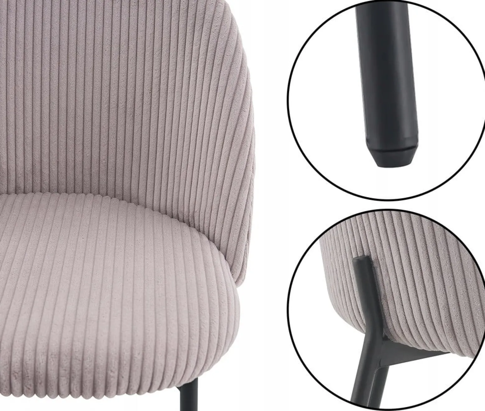 Nowoczesne stylowe krzesło Ines KT207 sztruks taupe