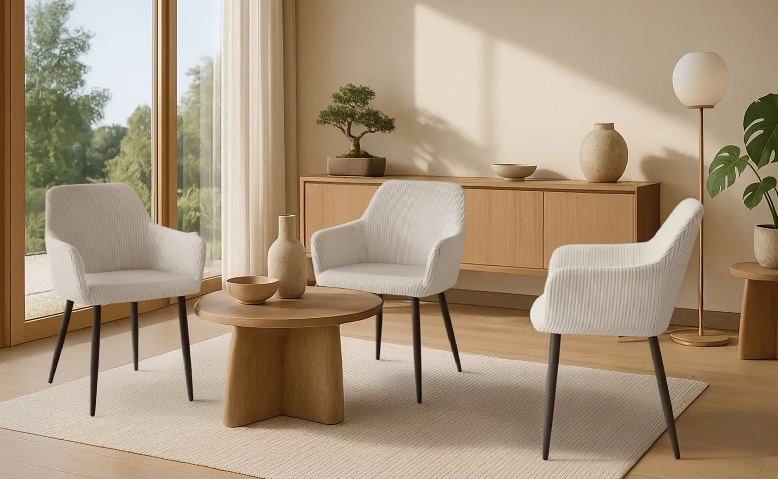 Nowoczesne stylowe krzesło kuchnia jadalnia salon KT206 Lotta sztruks beż