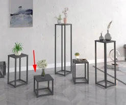 Nowoczesny Stojak Na Kwiaty 20x20x17 Loft Salon Czarny