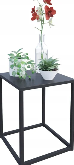 Nowoczesny Stojak Na Kwiaty 30x30x37 Loft Salon Czarny
