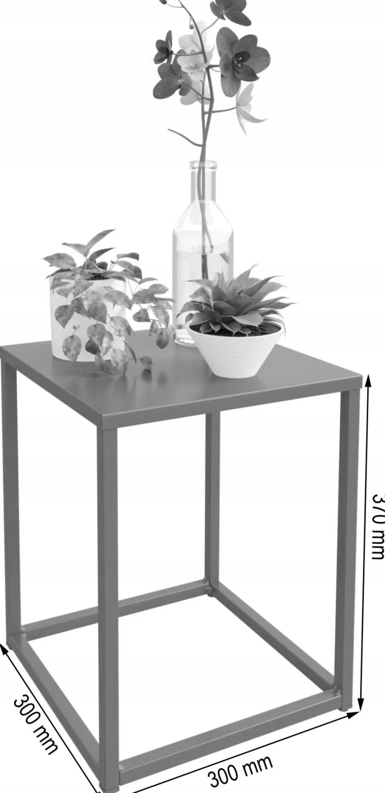 Nowoczesny Stojak Na Kwiaty 30x30x37 Loft Salon Czarny