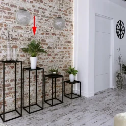 Nowoczesny Stojak Na Kwiaty 30x30x78 Loft Salon Czarny