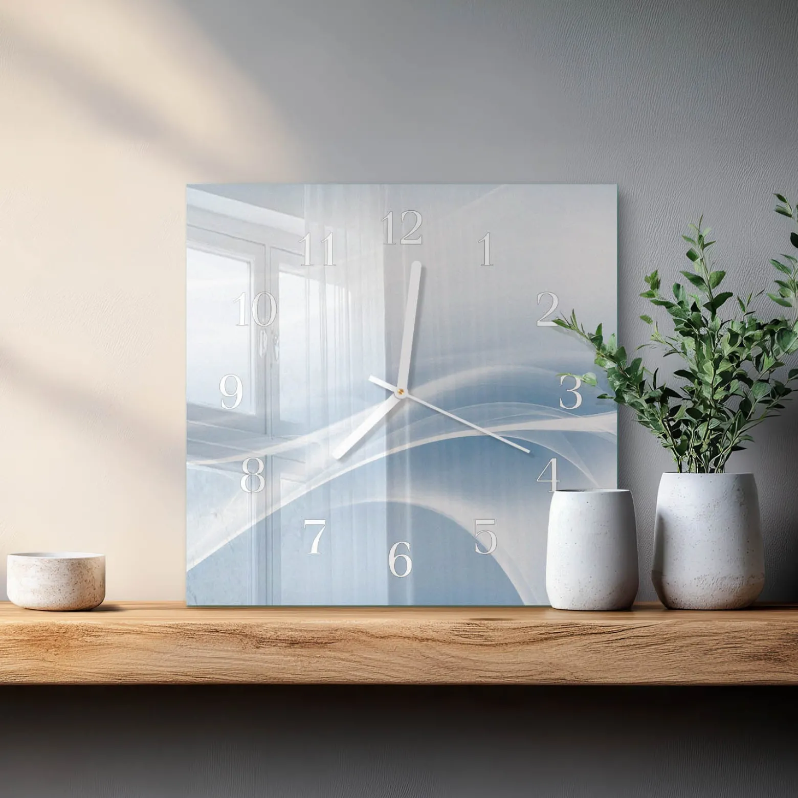 Nowoczesny zegar 30x30 Abstrakcyjne Linie zegar ścienny