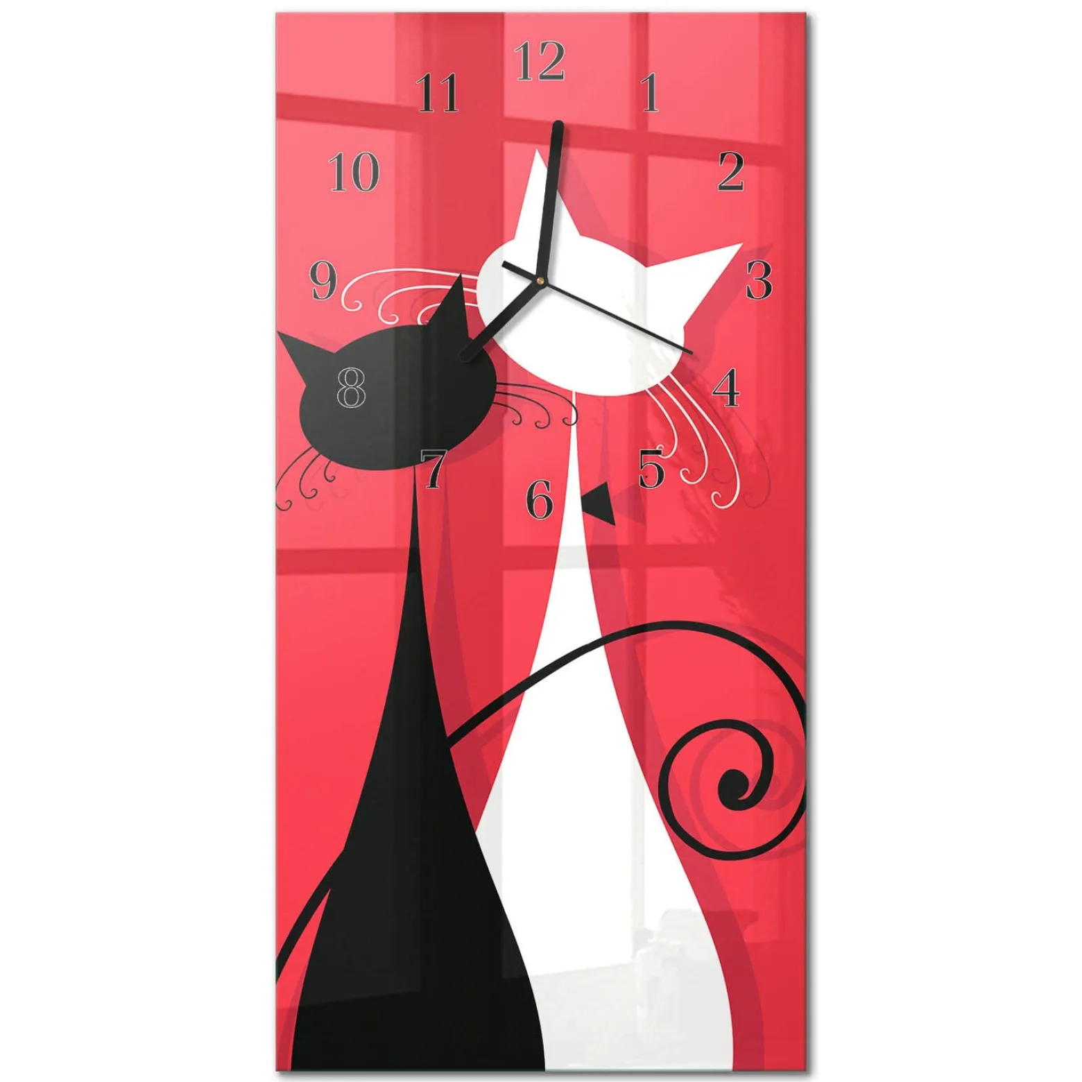 Nowoczesny zegar 30x60 Koty design na ścianę