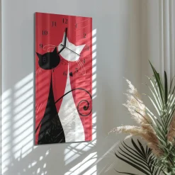 Nowoczesny zegar 30x60 Koty design na ścianę
