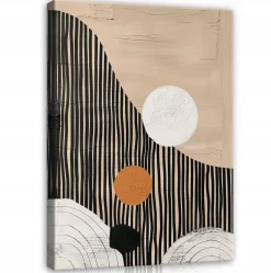 Obraz Boho Abstrakcja Brązowy Na Płótnie Ścianę Do Sypialni Salonu 60X40