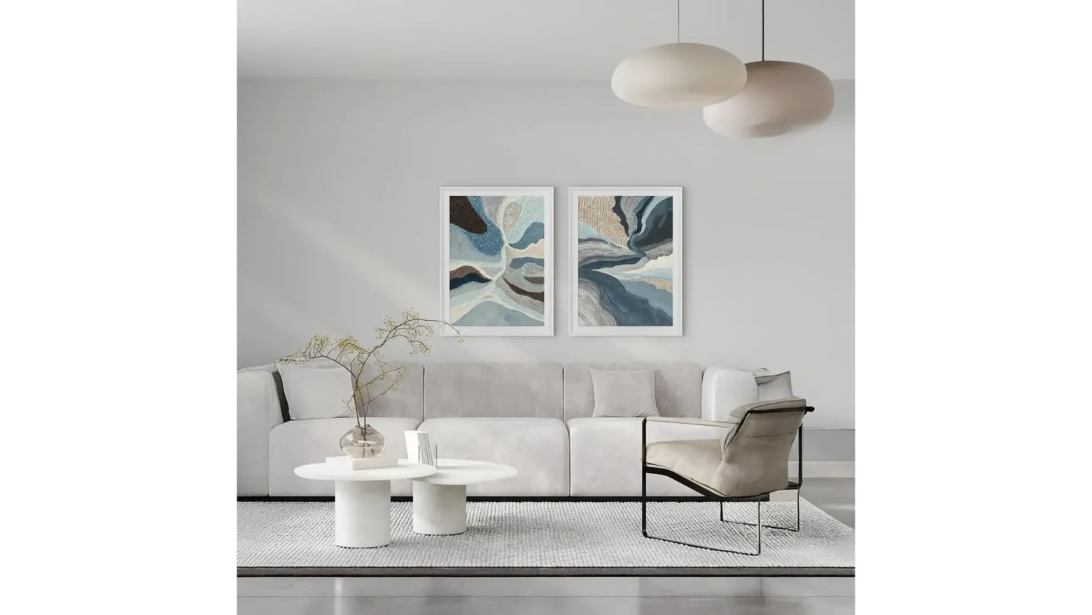 Obraz w ramie Blue Flows No.1 58x78 cm