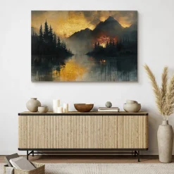 Obraz Abstrakcyjny Zachód Słońca 30x20cm