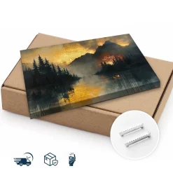 Obraz Abstrakcyjny Zachód Słońca 30x20cm