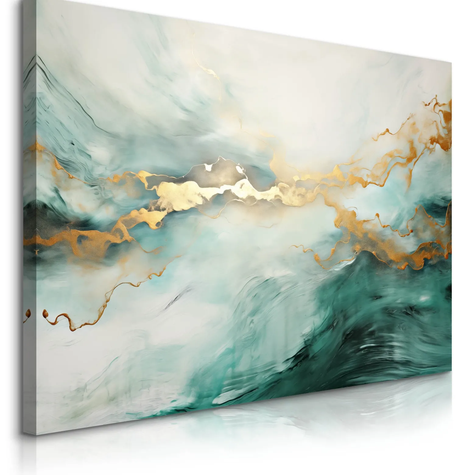 Obraz Abstrakcyjny Zielony Marmur W Stylu Glamour 30x20cm