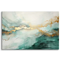 Obraz Abstrakcyjny Zielony Marmur W Stylu Glamour 30x20cm