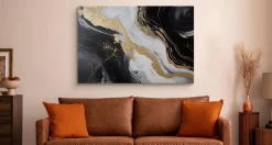 Obraz Artystyczny Marmur Z Elementami Złota 30x20cm